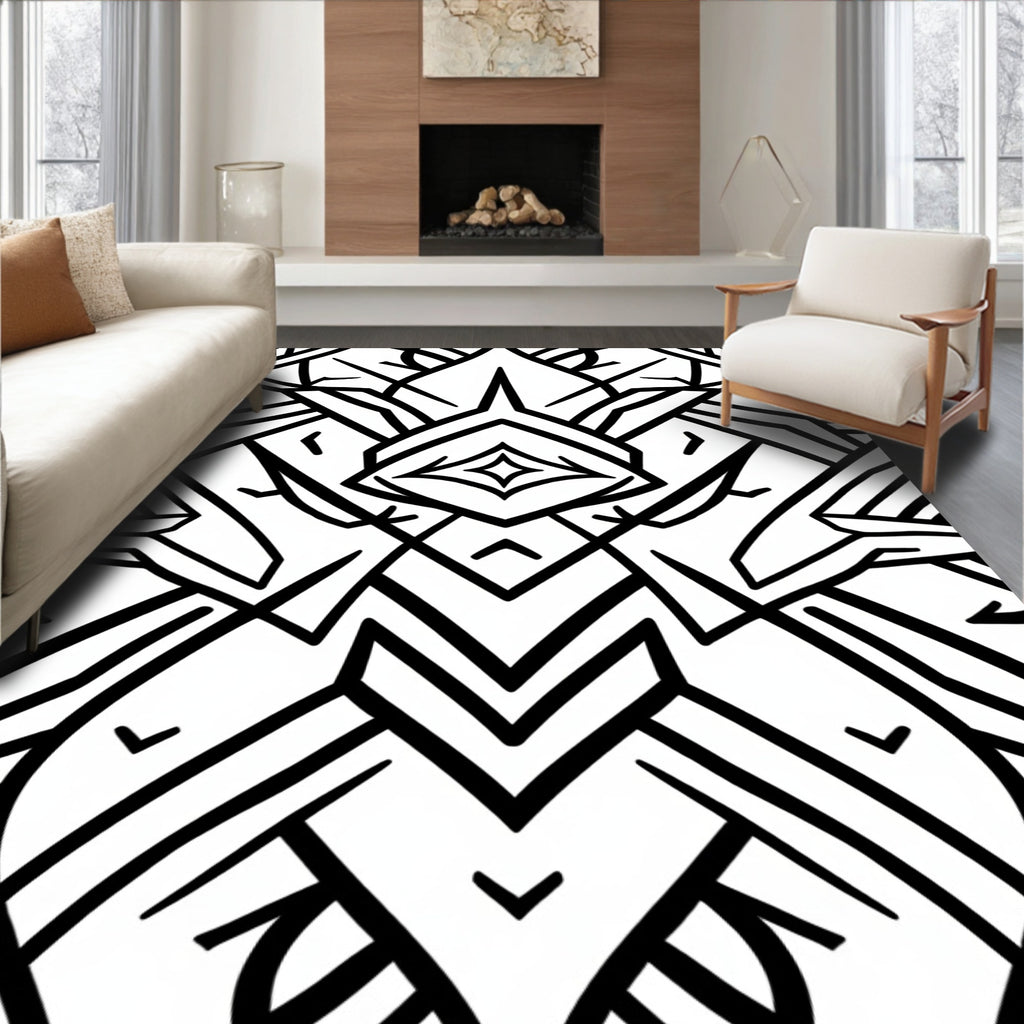 Bold Geometric Art Deco Pattern Rug