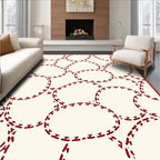 Red Chain Link Abstract Pattern Rug