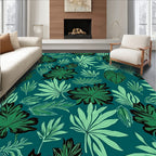 Tropical Leaf Pattern Rug