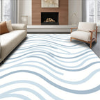 Soft Blue Wave Pattern Design Rug