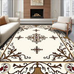 Ornate Floral Vine Frame Rug