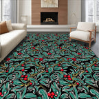 Art Nouveau Green Berry Vine Rug