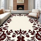 Dark Floral Damask Pattern Rug
