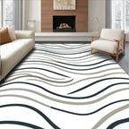 Abstract Wavy Line Pattern Rug