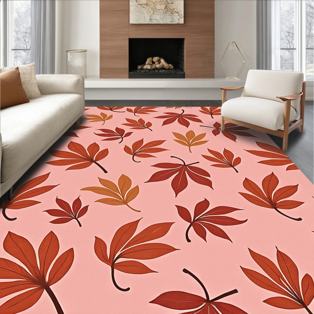 Autumn Leaves Pattern Design Rug