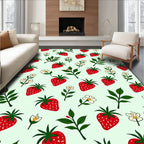 Sweet Strawberry Flower Pattern Design Rug