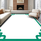 Geometric Teal Frame Rug