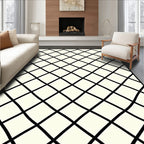 Black Intersecting Diamond Pattern Rug