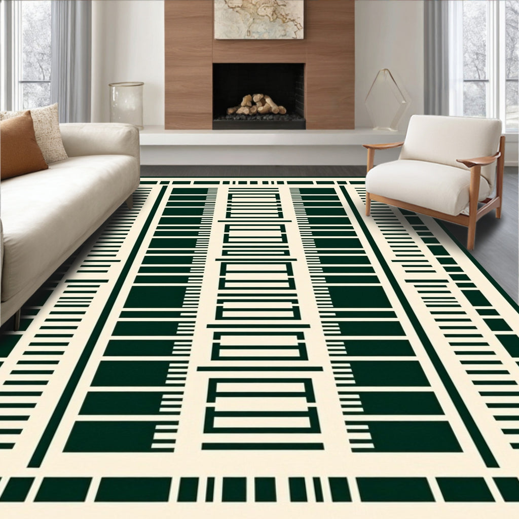 Graphic Geometric Blocks Pattern Rug