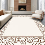 Elegant Scrollwork Ornamental Border Design Rug