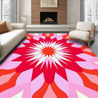 Vibrant Floral Burst Mandala Design Rug