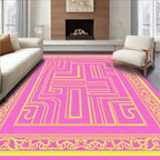 Geometric Abstract Maze Pattern Rug