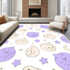 Kawaii Cat Moon Star Pattern Rug