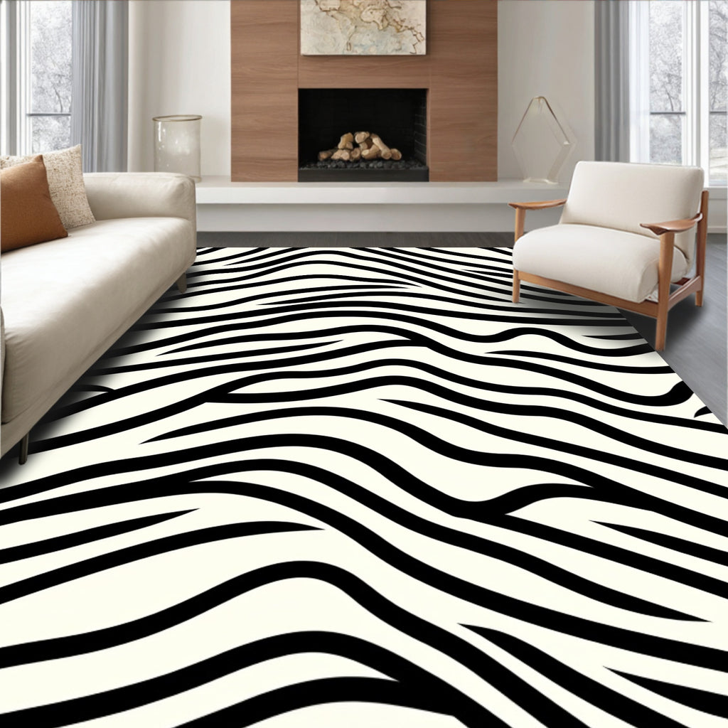 Bold Wavy Stripe Pattern Rug