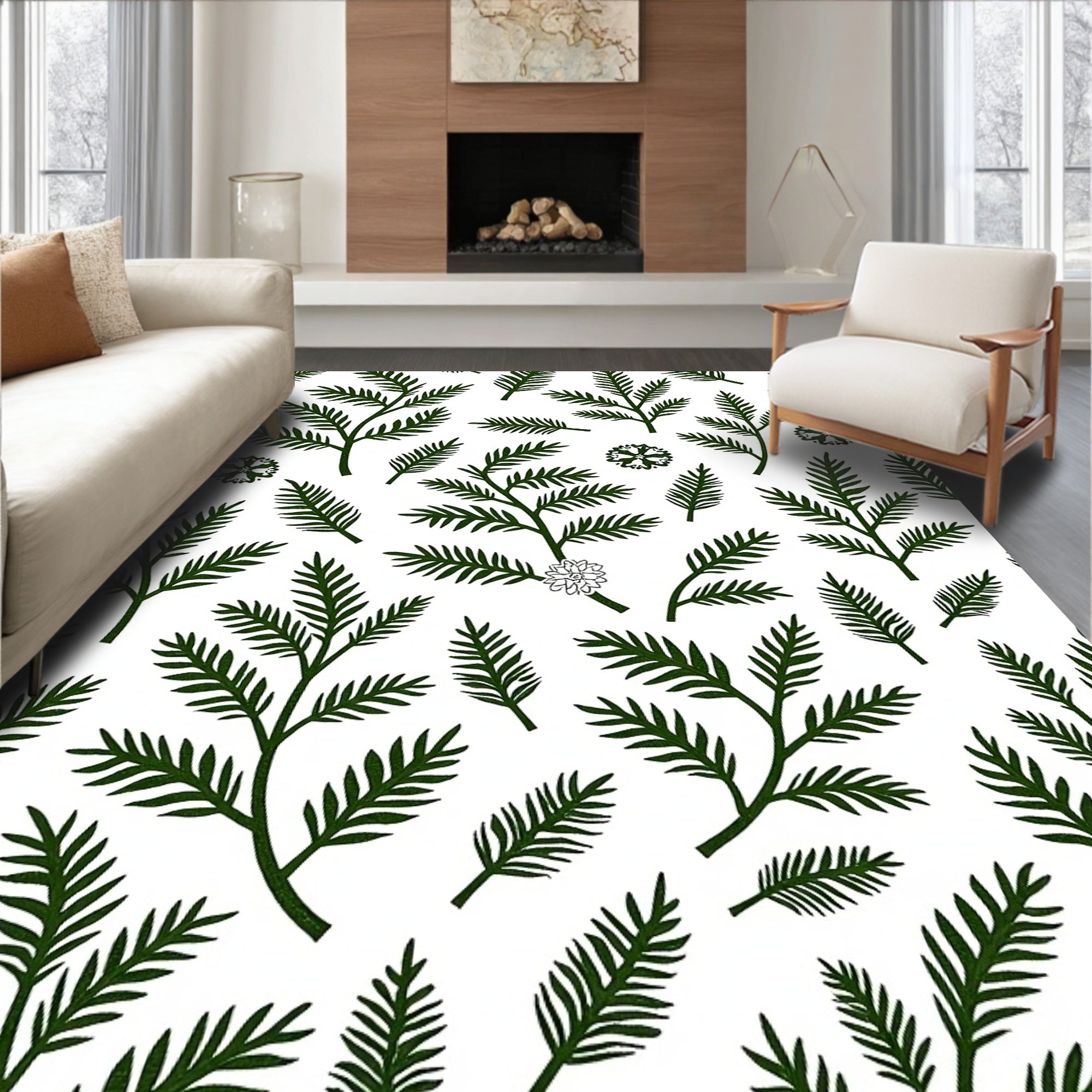 Forest Botanical Pattern Rug