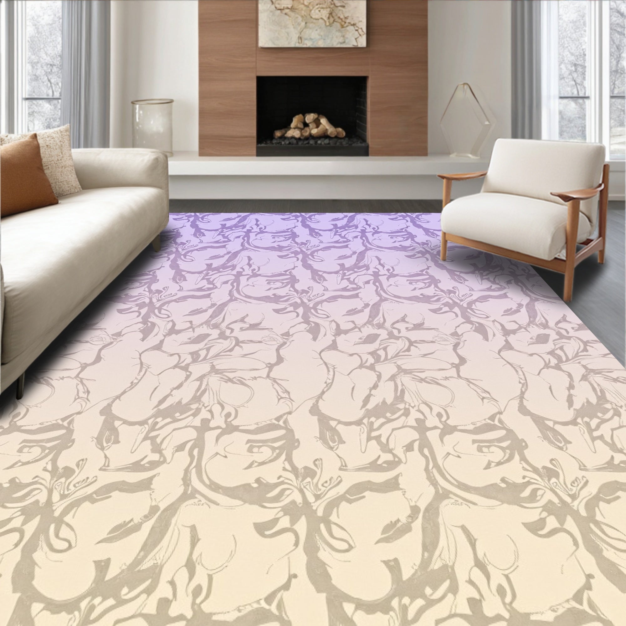 Abstract Gradient Swirl Pattern Rug