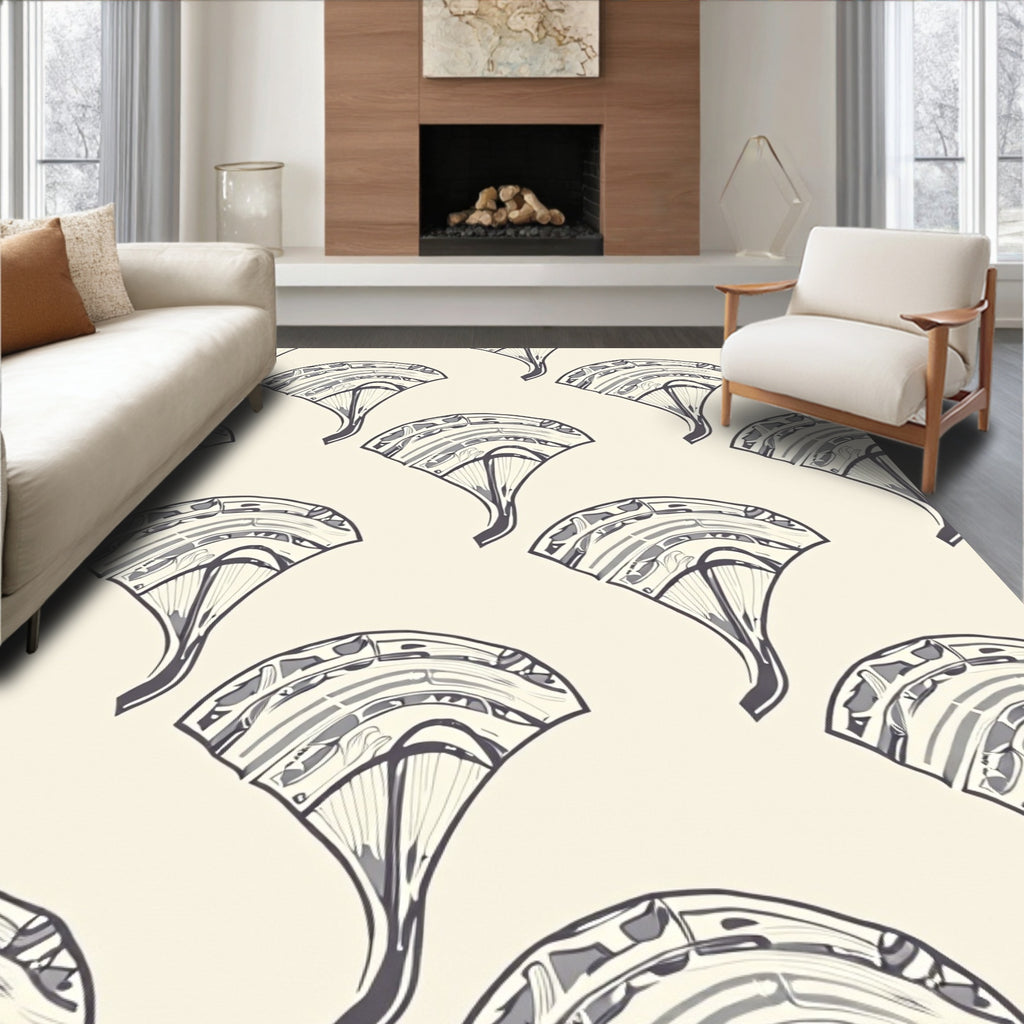 Art Deco Fan Patterned Rug