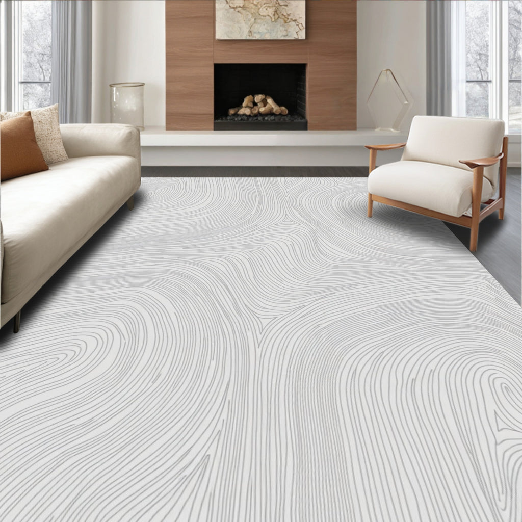 Swirling Line Abstract Pattern Rug