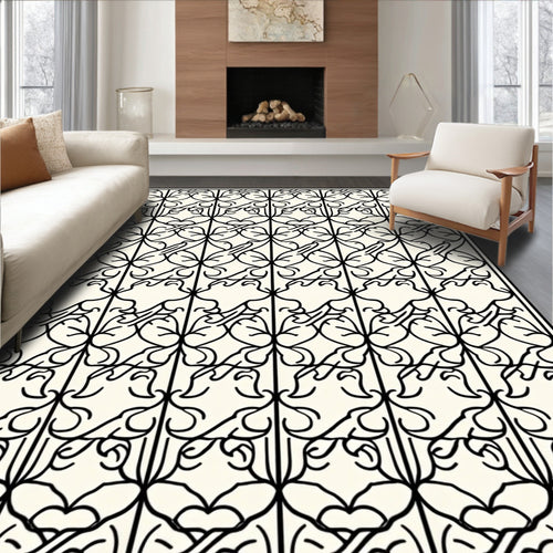 Art Nouveau Inspired Bunny Pattern Rug