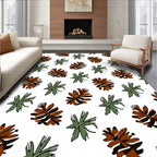 Brown Green Foliage Cluster Rug