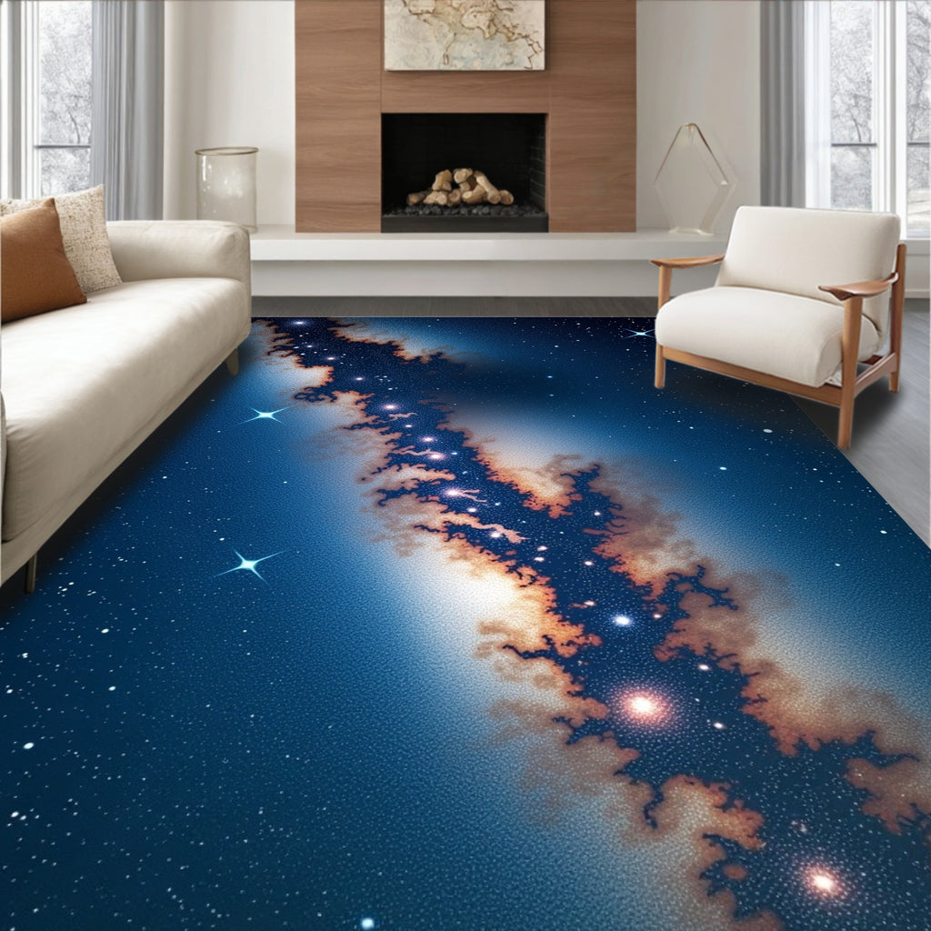 Cosmic Swirl Nebula Pattern Rug
