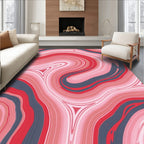 Pink Swirl Marble Pattern Rug
