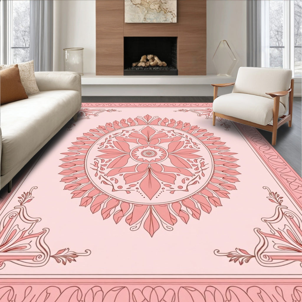 Ornate Floral Mandala Design Rug