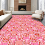 Pink Abstract Swirl Pattern Rug