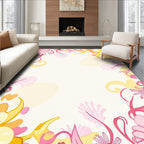Pink and Yellow Floral Abstract Rug