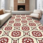 Antique Floral Octagon Pattern Rug