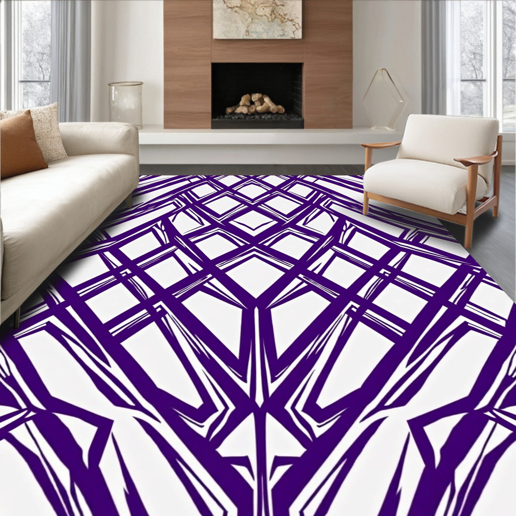 Abstract Geometric Diamond Pattern Rug