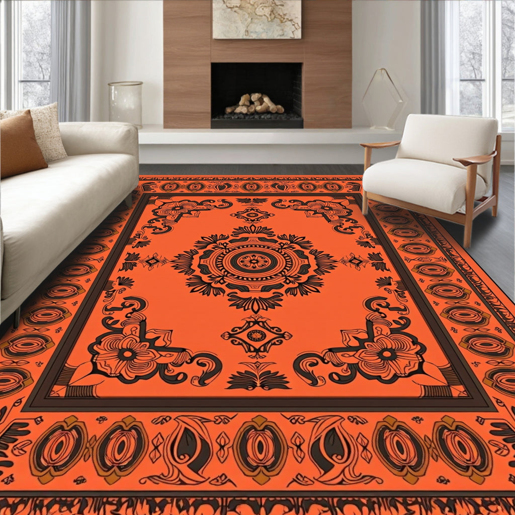 Vintage Floral and Geometric Inspired Rug