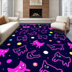 Cute Cat Polka Dot Pattern Rug
