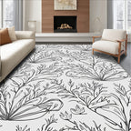 Abstract Botanical Leaf Pattern Design Rug