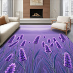 Purple Lavender Field Floral Design Rug