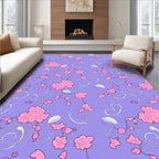 Pink Floral Swirls Lavender Pattern Rug