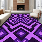 Purple Geometric Diamond Pattern Rug