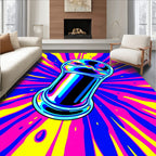 Psychedelic Swirl Splatter Abstract Rug