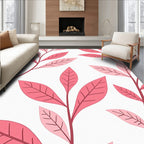 Pink Floral Branch Pattern Rug