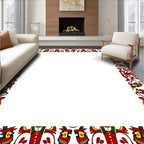 Festive Soldier Nutcracker Holiday Border Rug