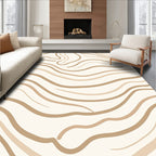 Earth Tone Wavy Stripe Pattern Rug