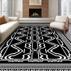 Bold Black And White Abstract Design Rug