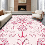 Pink Floral Art Nouveau Design Rug