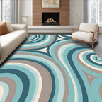 Abstract Swirls Cool Tones Pattern Rug