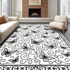 Intricate Butterfly Swirl Pattern Rug