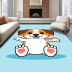 Cartoon Dog Paw Print Pattern Rug