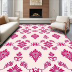 Bold Magenta Floral Scrollwork Rug