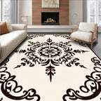 Ornate Scrollwork Baroque Design Rug
