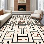 Abstract Geometric Lines Pattern Rug
