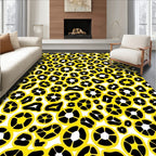 Bold Yellow Black Abstract Spots Rug